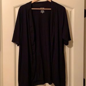 Black open front cotton cardigan to layer with